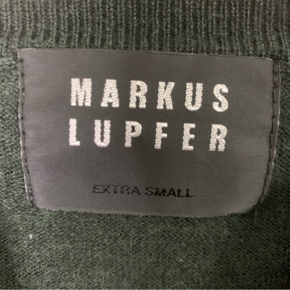 Markus Lupfer Womens green 100% merino wool sequin fox pull over sweatshirt XS - Picture 5 of 8